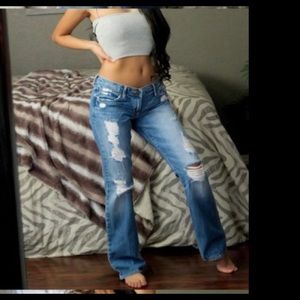 Abercrombie Emma 2R destroyed jeans boot cut
